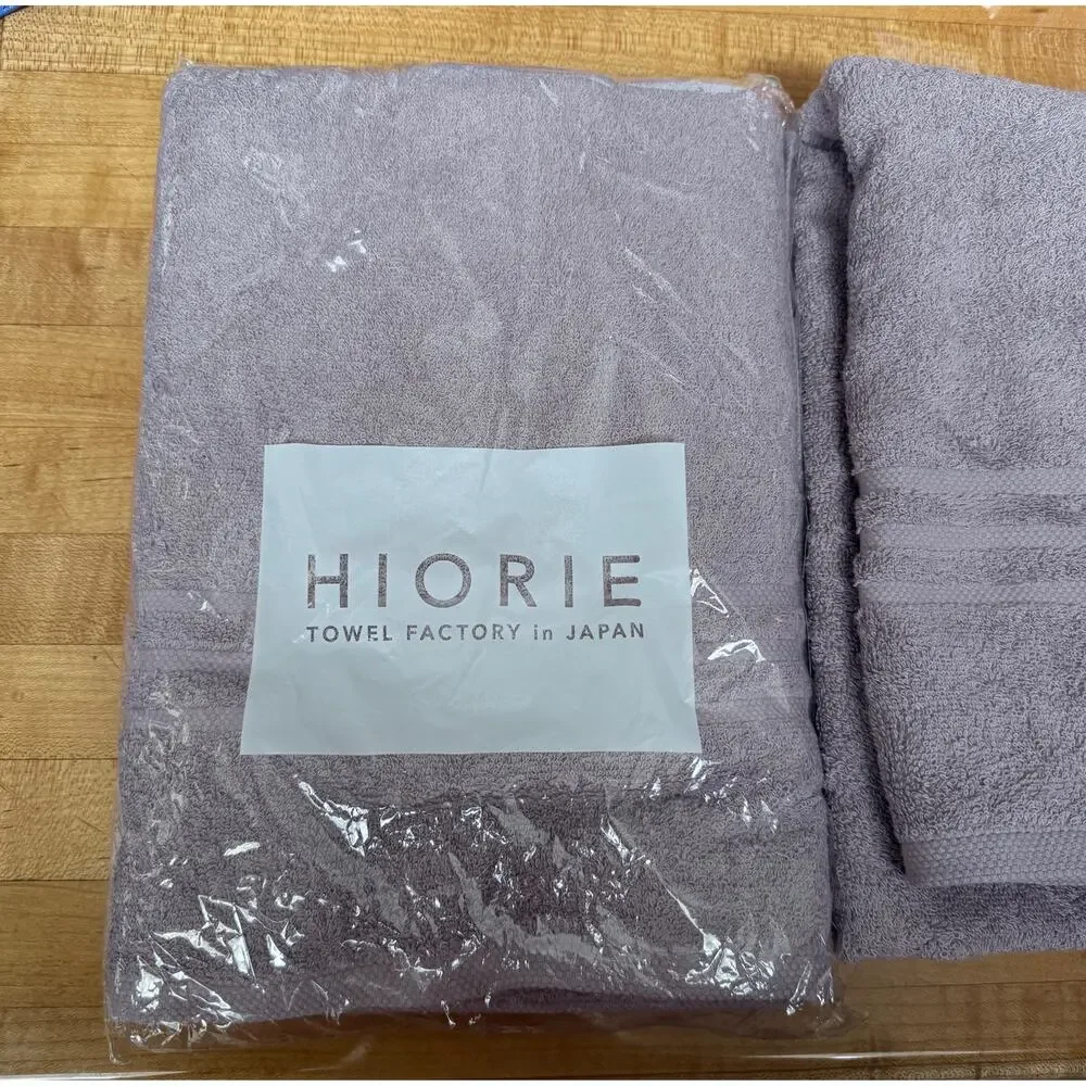 Hiorie 2 pc Set Bath Towels Inabarie Japan, Hotel’s in Mauve New